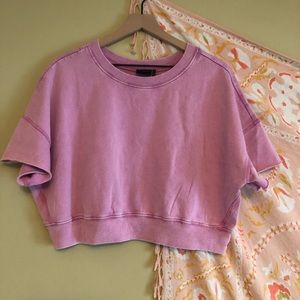 NWOT UO Poppy Cropped Short Sleeve Sweatshirt